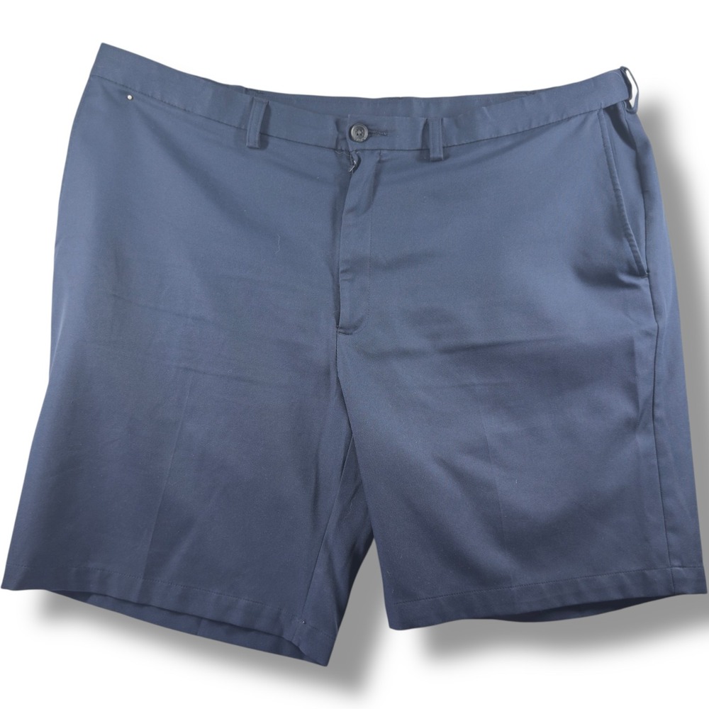 Cool 18 Pro by Haggar Size 44 Navy Blue Polyester Panel Mens Shorts